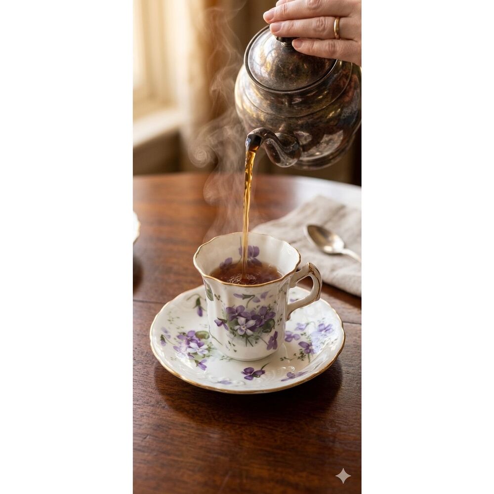 Vintage Hammersley Victorian Violets tea cup & saucer